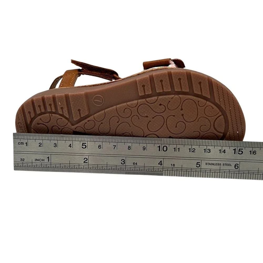 Carter's‎ Toddler Girls Open Toe Sandal Size 7 Brown-Multi Lightweight Comfort